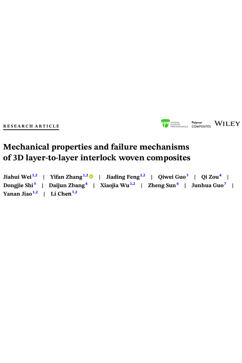 Polymer Composites - Mechanical properties and failure mechanisms of 3D layer-to-layer interlock woven composites